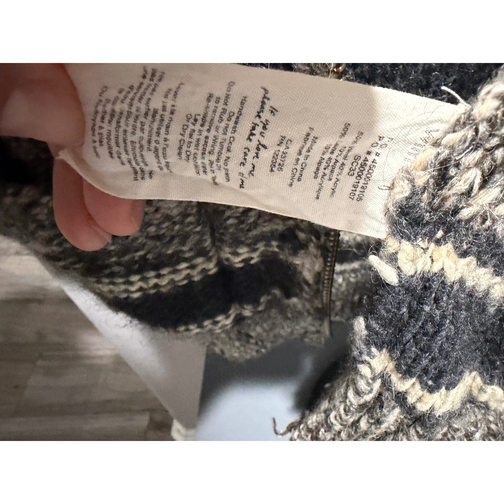 Wilfred Free Aritzia Shawl Collar Zip Cardigan Sweater Grey Striped Alpaca Wool - Picture 4 of 11